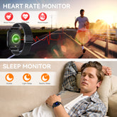 EIGIIS I20M Smartwatch for Women Men, 1.69’’ HD Touch Screen Bluetooth Dial/Answer, Waterproof Health Monitor Step Counter